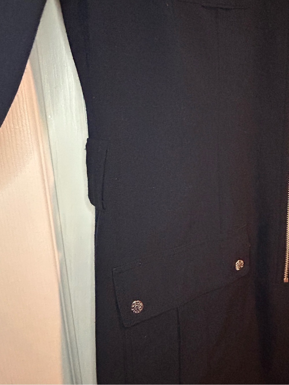 Michael Kors Black Zip-Front Trench Coat Dress - Picture 6 of 8